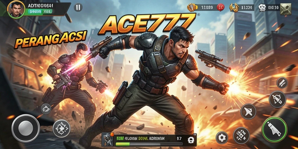 Tampilan gameplay seru dari ACE777 dalam aksi pertempuran yang intens.