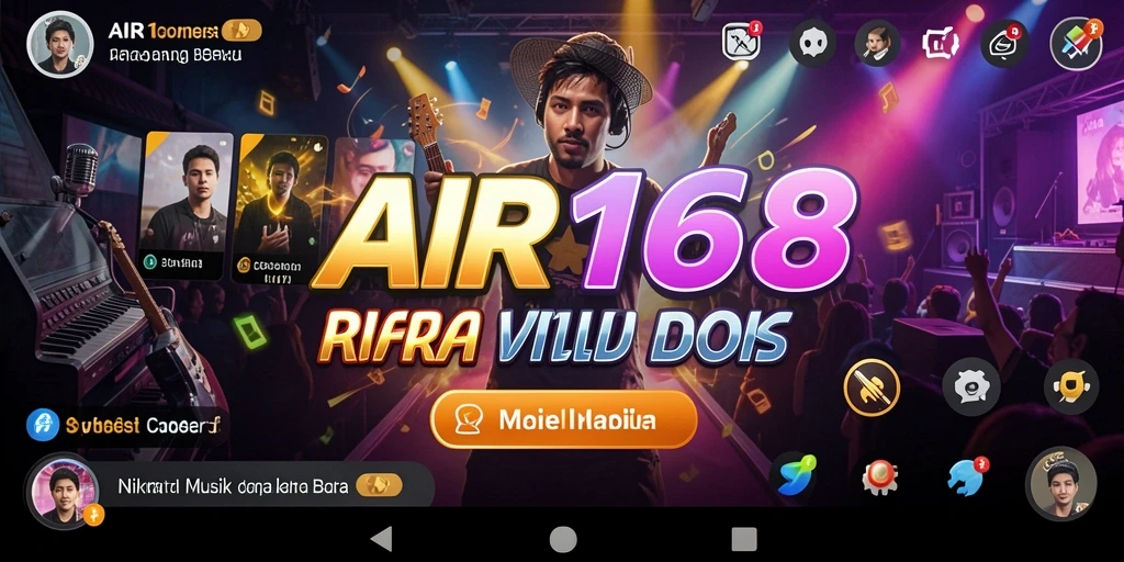 Tampilan gameplay AIR168 yang menampilkan berbagai genre musik.