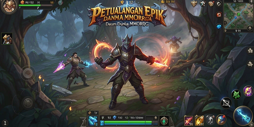Tampilan gameplay <strong>F32</strong> yang memukau dengan aksi pertempuran seru di dunia fantasi.