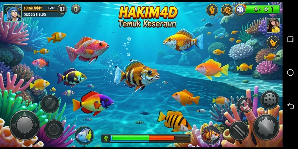 Tangkapan layar menunjukkan aksi seru menembak ikan di HAKIM4D.