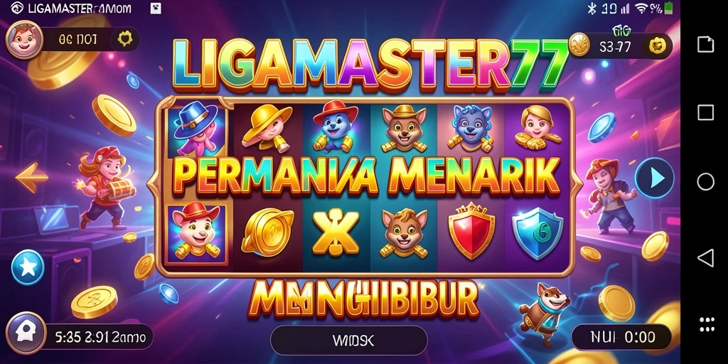 Tampilan gameplay menarik LIGAMASTER77 dengan berbagai tema slot.