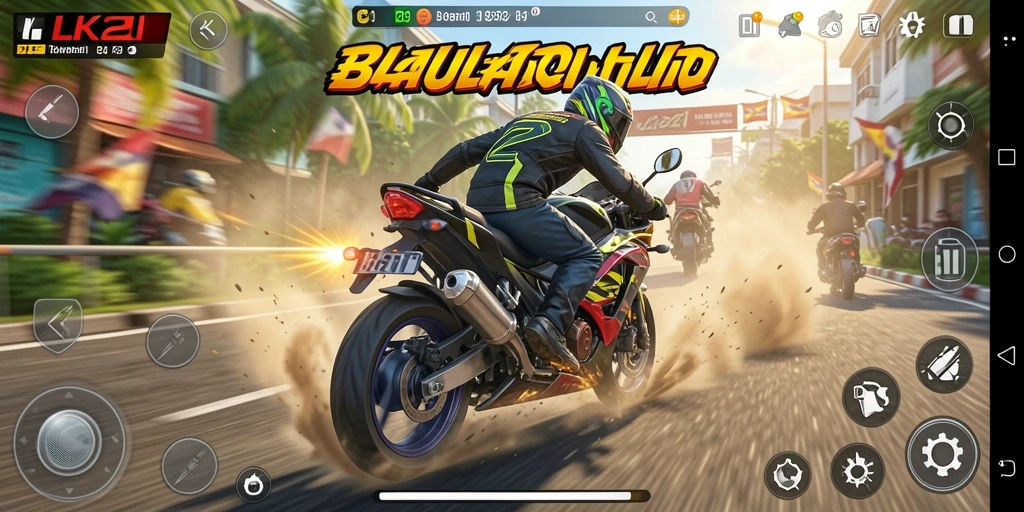 Tangkapan layar utama LK21 menampilkan aksi balapan motor yang cepat dan intens.