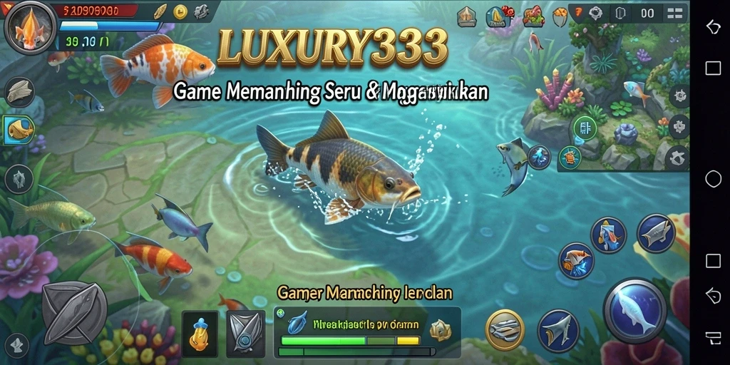 Tampilan gameplay LUXURY333 dengan aksi memancing yang menegangkan.