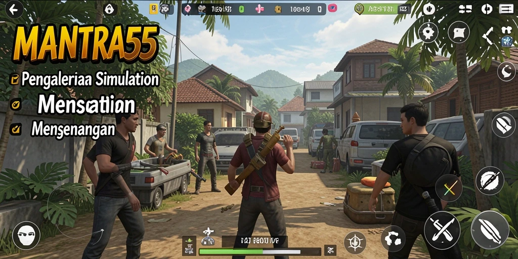 Tampilan gameplay <strong>MANTRA55</strong> yang menakjubkan dan interaktif.