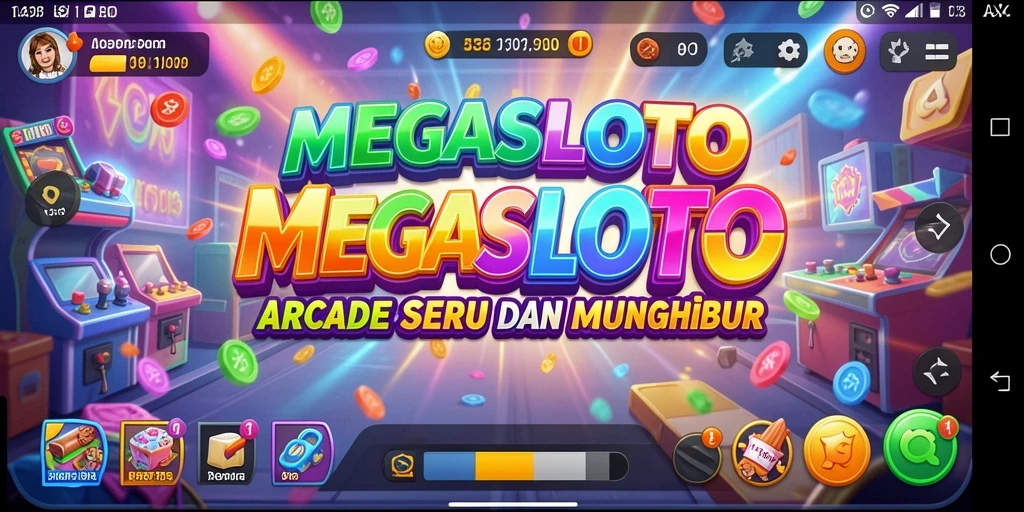Screenshot MEGASLOTO menampilkan momen seru dari gameplay Arcade.
