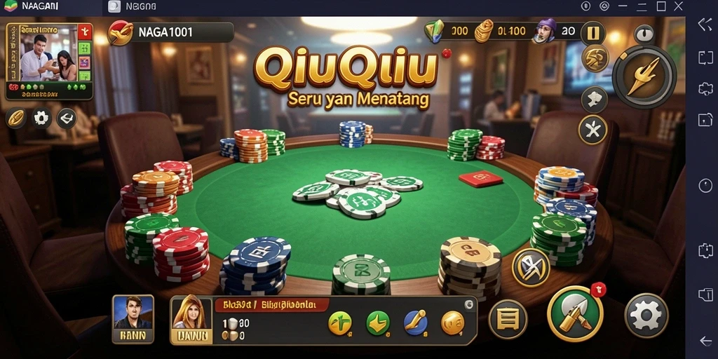 Tangkapan layar menunjukkan gameplay seru NAGA1001 di kategori QiuQiu.