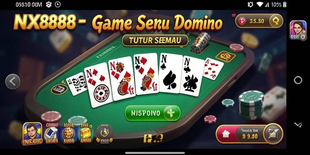 Tampilan gameplay seru dari NX888 dengan teman-teman di meja permainan.