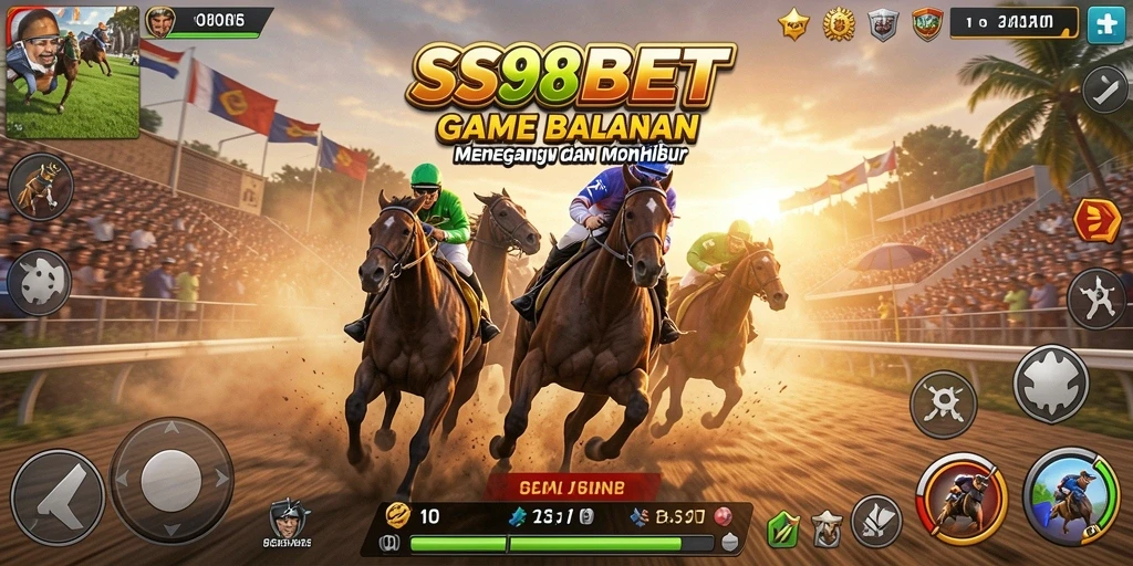 Screenshot SS88BET menampilkan aksi balapan mendebarkan di lintasan.